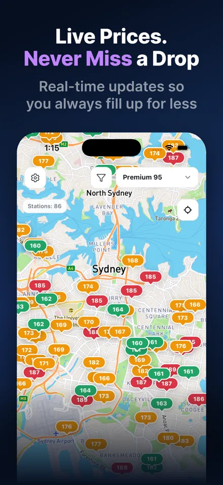 Live prices — never miss a drop